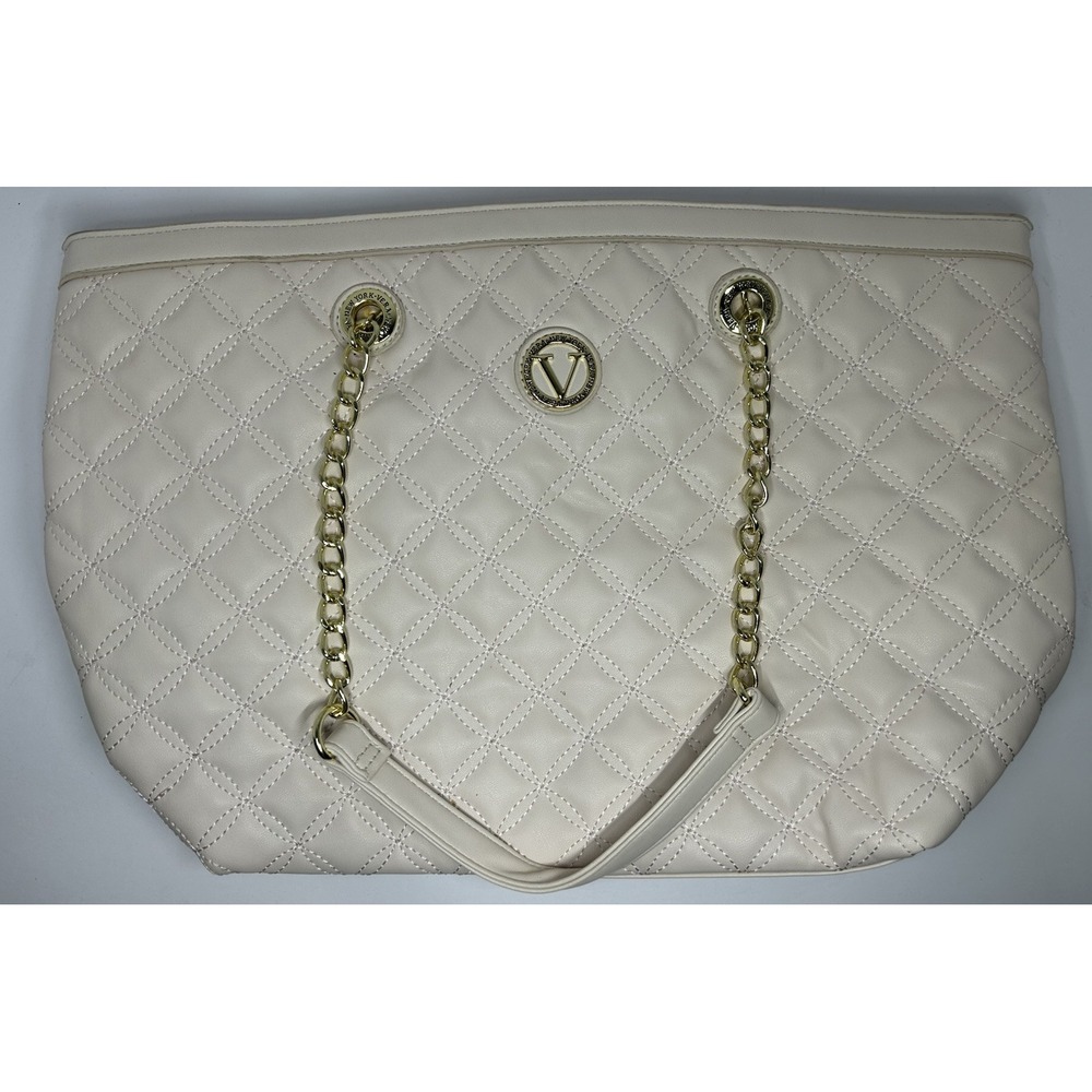 Vera New York Madeira Tote White Color Great Condition Beautiful Chain Accents‎